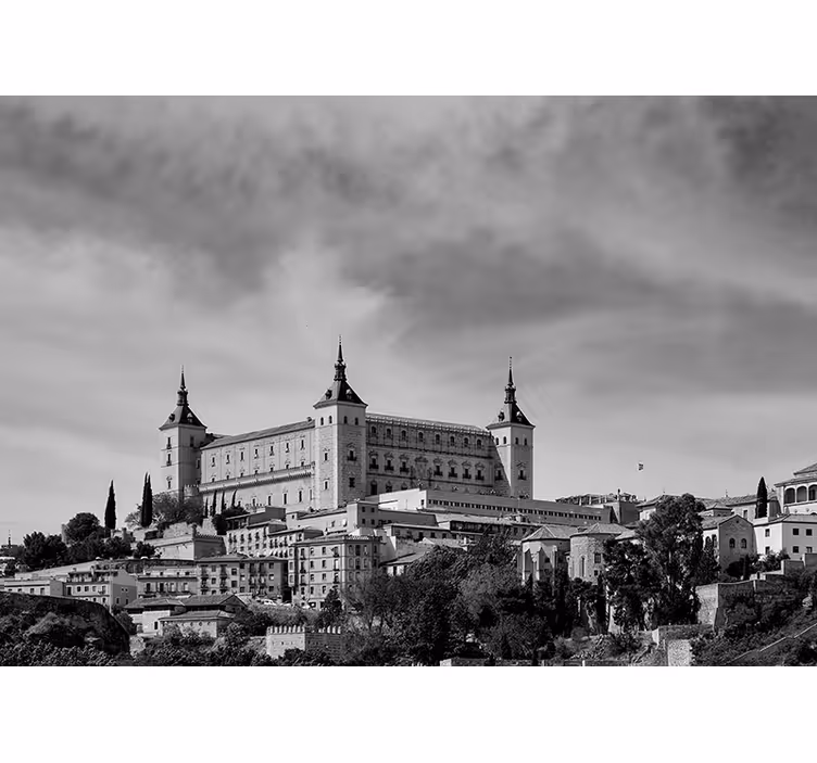 Cortina roller gris alcázar de toledo - TenVinilo