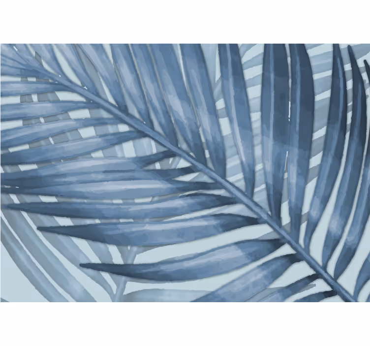 Cortina roller azul hoja tropical azul - TenVinilo
