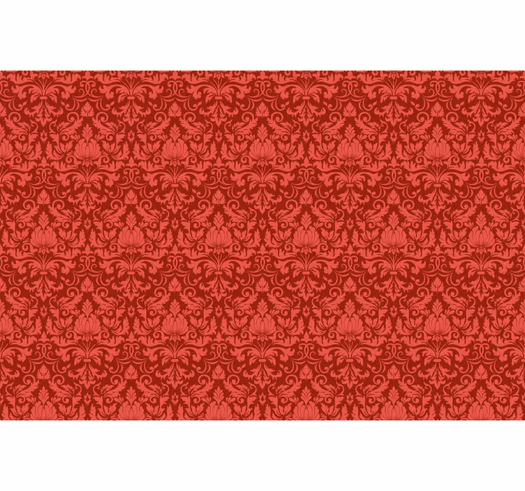 Cortina roller roja con diseño de patrón barroco - TenVinilo