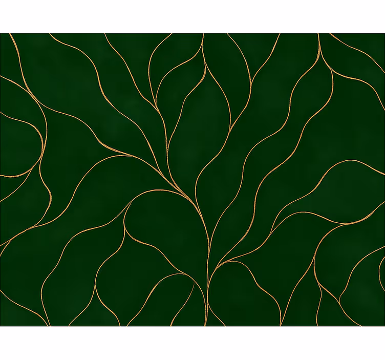 Cortina roller moderno textura mármol verde y oro - TenVinilo