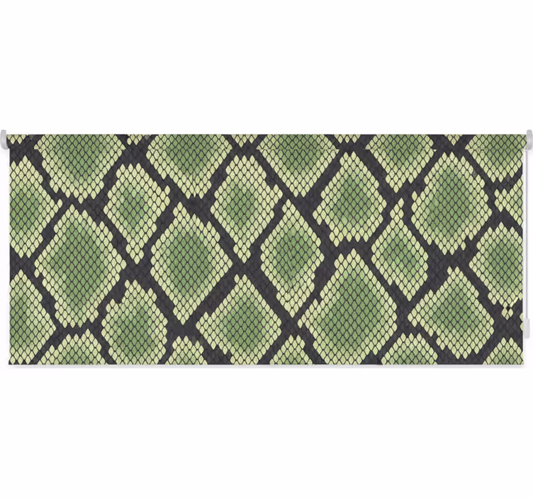 Cortina roller verde piel de serpiente abstracta - TenVinilo