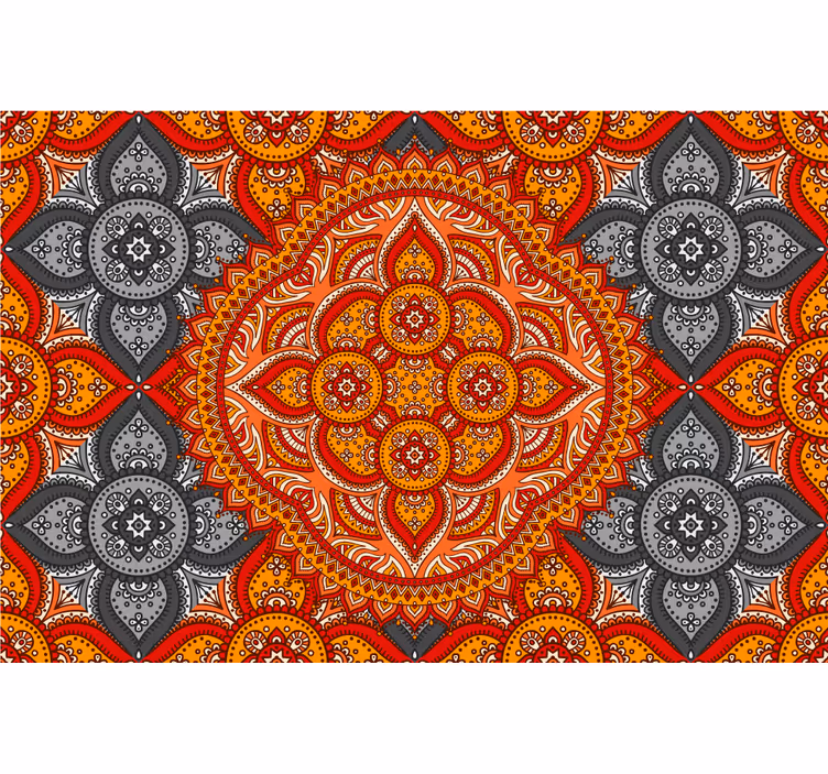 Cortina roller living comedor arte de mandala por henna - TenVinilo