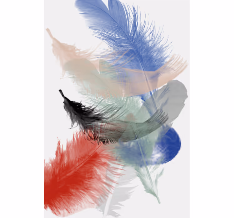 Cortina roller living comedor diseño de plumas abstractas - TenVinilo