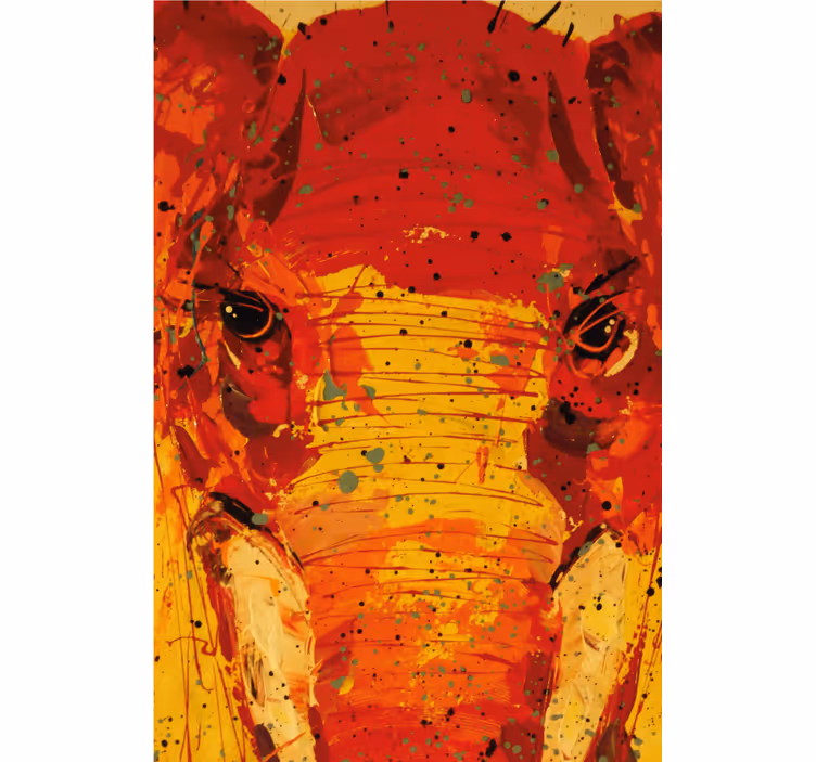 Cortina roller living comedor cara de elefante colorida - TenVinilo
