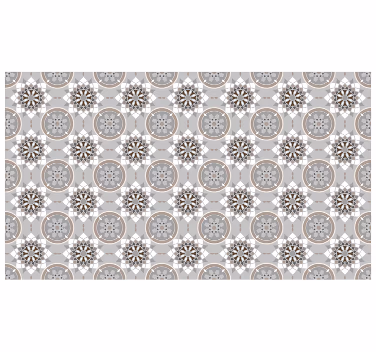 Cortina roller gris azulejo floral en el suelo - TenVinilo