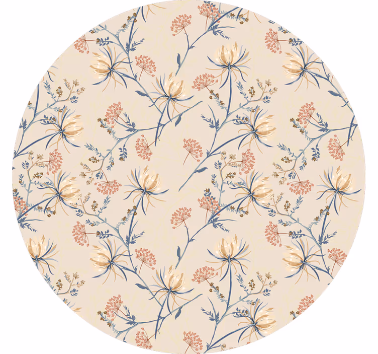 Cortina roller beige superficie floral botánica - TenVinilo