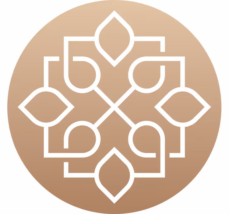 Cortina roller beige diseño de mandala líneas geométricas - TenVinilo