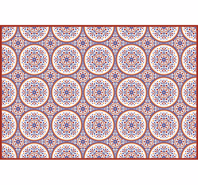 Cortina roller habitación azulejos maioliche - TenVinilo