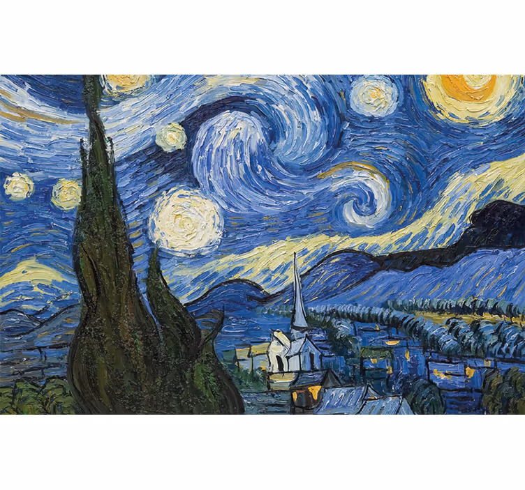 Cortina roller habitación noche estrellada van gogh - TenVinilo