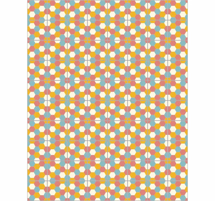 Cortina roller habitación diseño geométrico - TenVinilo