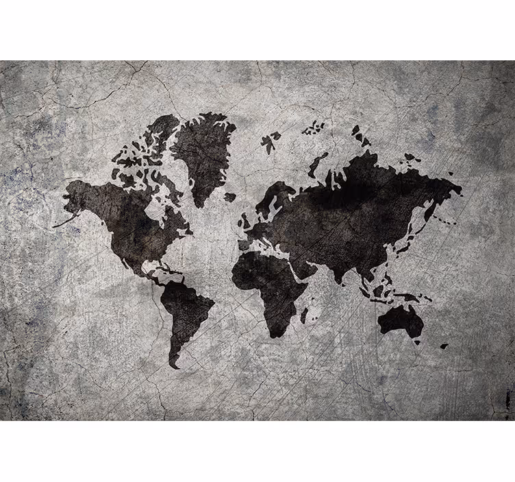 Cortina roller gris mapa mundial industrial - TenVinilo