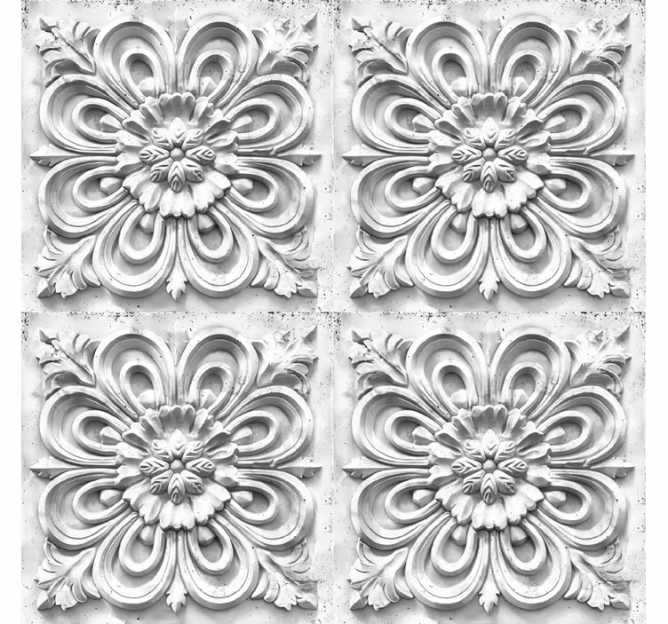 Cortina roller vintage azulejos blancos - TenVinilo