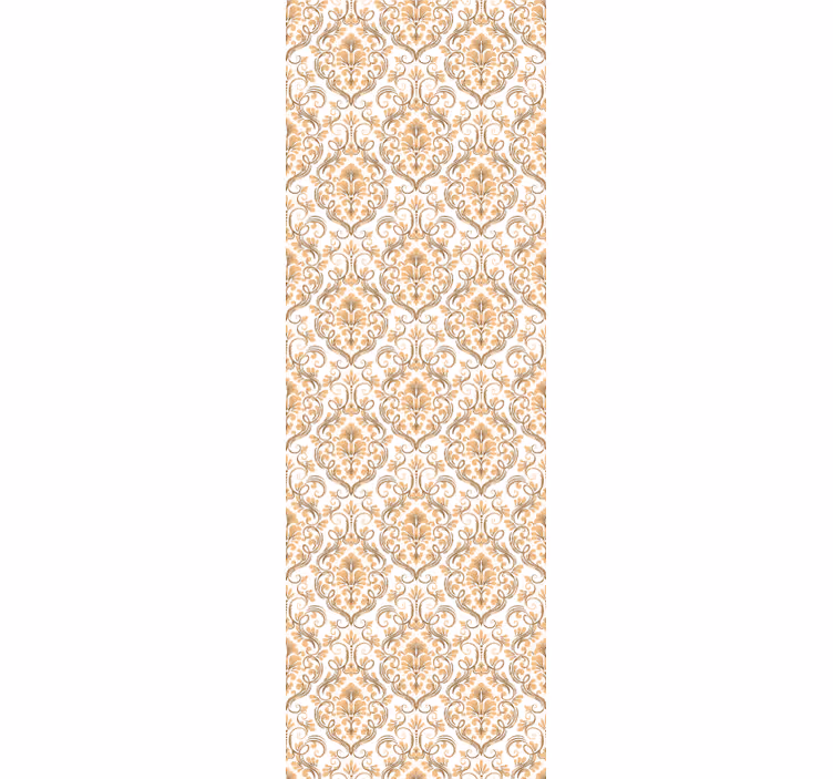 Cortina roller vintage estilo mandala blanco y dorado - TenVinilo