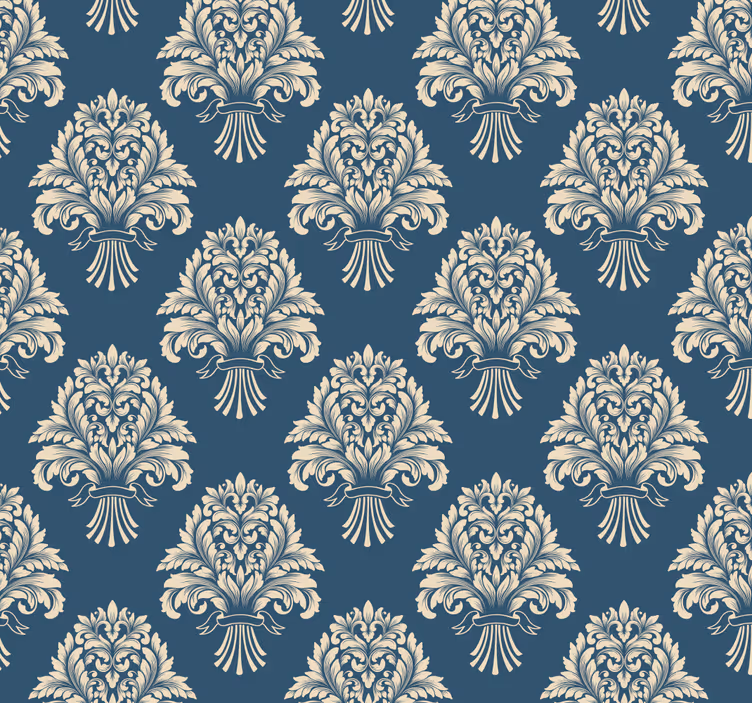 Cortina roller vintage diseño de flores barrocas - TenVinilo