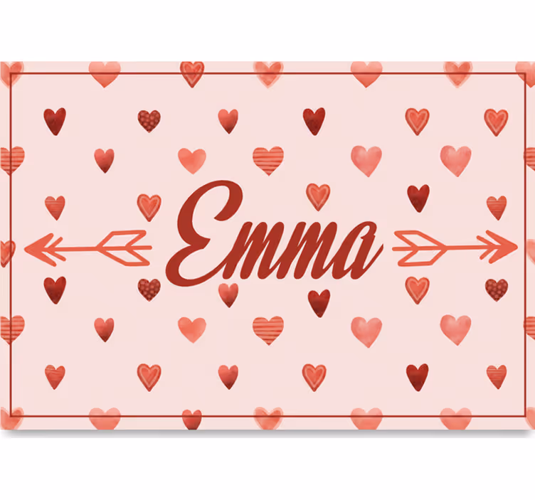 Cortina roller rosa con patrón de corazones personalizados - TenVinilo