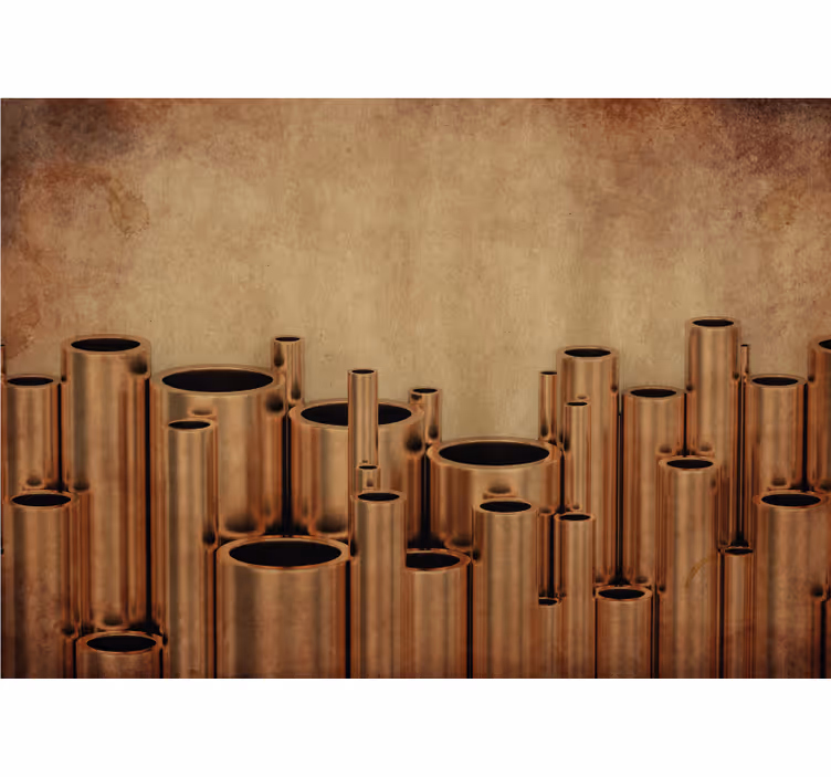 Cortina roller living comedor tuberías de cobre industriales - TenVinilo