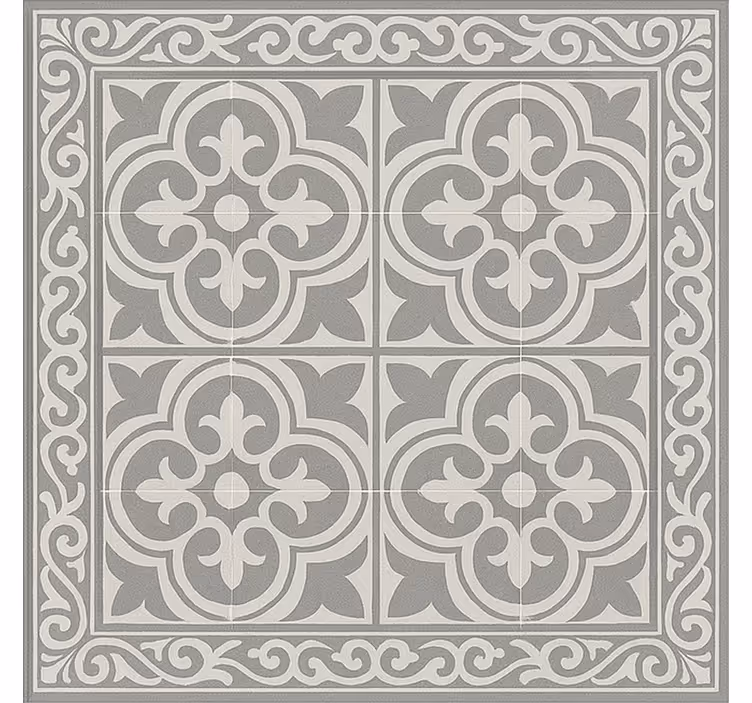 Cortina roller habitación azulejos grises elegantes - TenVinilo