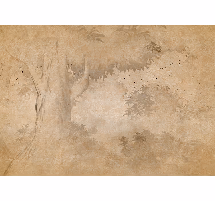 Cortina roller beige paisaje vintage de selva - TenVinilo