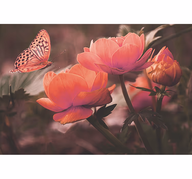 Cortina roller habitación mariposas rosas - TenVinilo