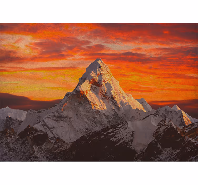 Cortina roller habitación atardecer en montañas himalayas - TenVinilo