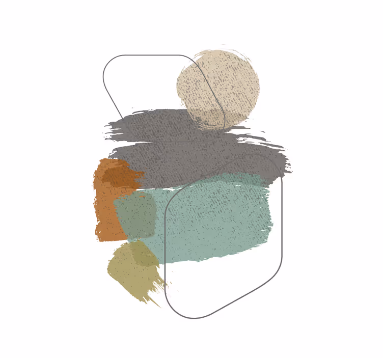 Cortina roller living comedor manchas de color - TenVinilo