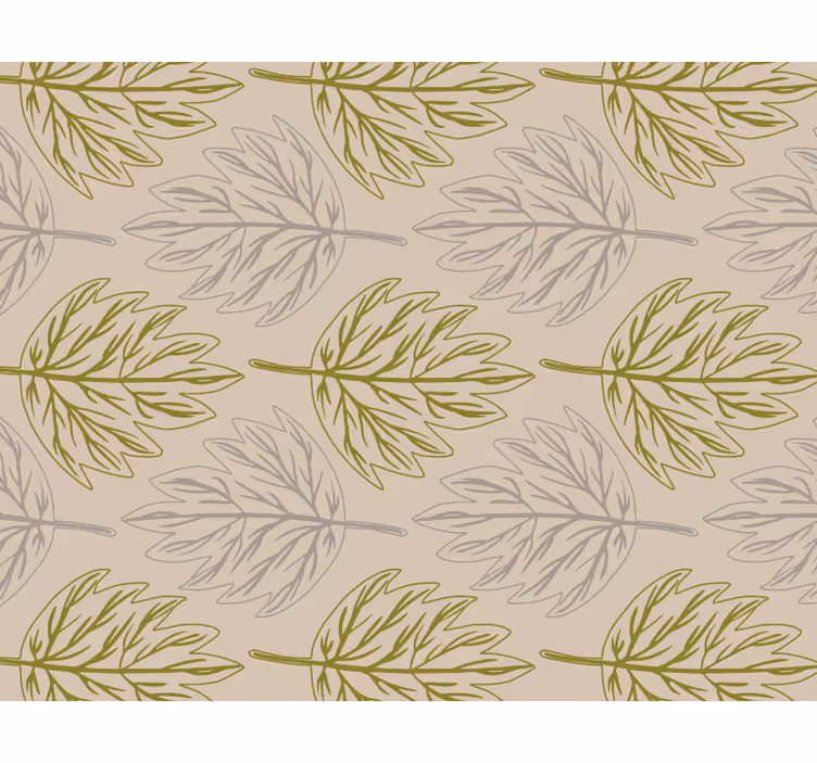 Cortina roller habitación hoja verde y gris - TenVinilo