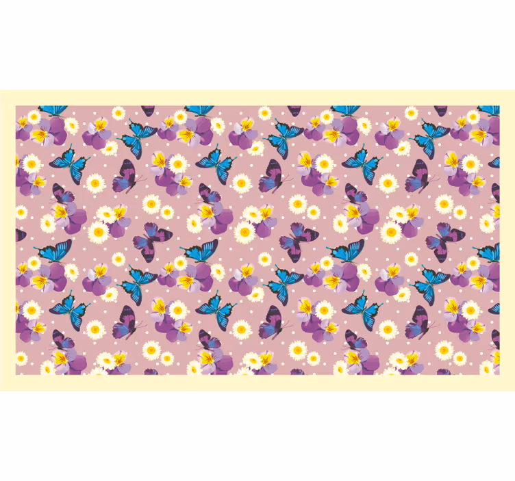 Cortina roller habitación mariposa con lunares rosa - TenVinilo