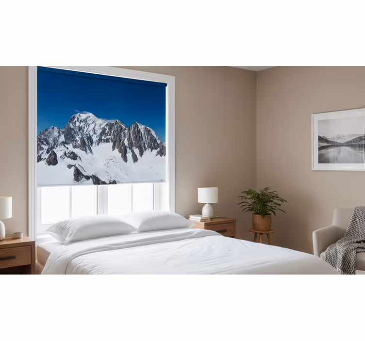 Cortina roller habitación paisaje del mont-blanc - TenVinilo