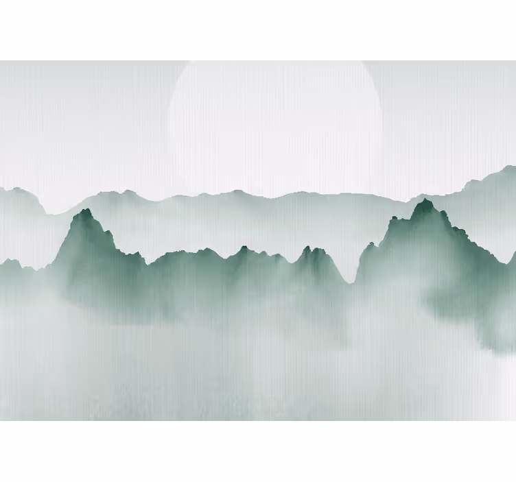 Cortina roller blanca paisaje abstracto japandi - TenVinilo