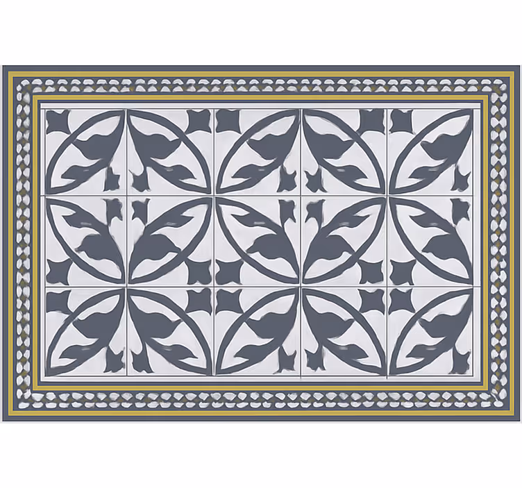 Cortina roller living comedor alfombra de aspecto encaustico - TenVinilo