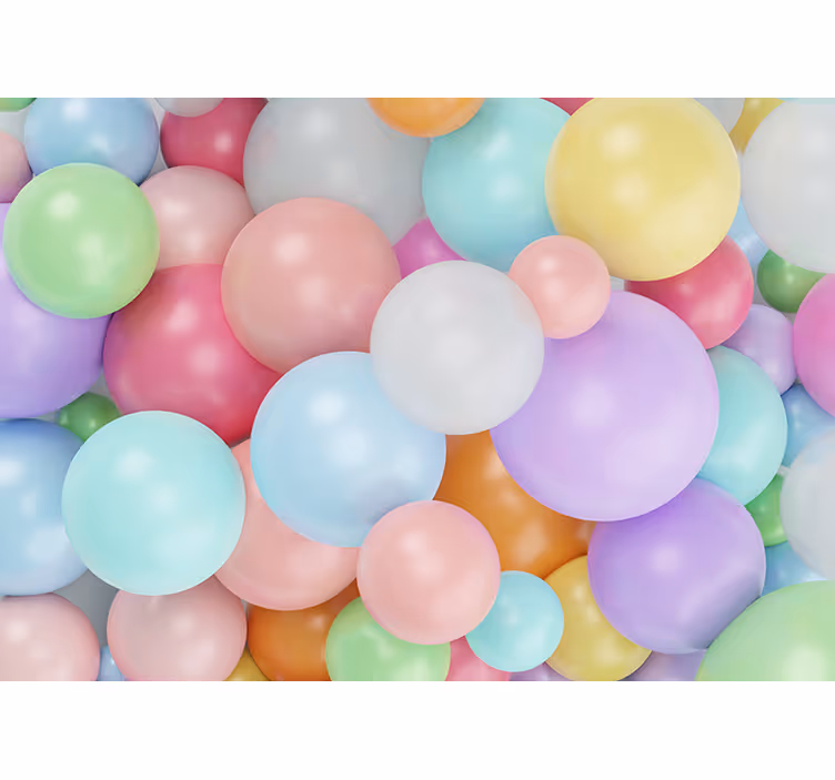 Cortina roller infantil globos pastel 3d coloridos - TenVinilo
