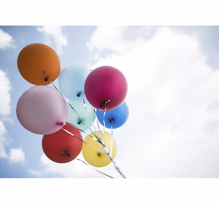 Cortina roller infantil globos coloridos en el cielo - TenVinilo