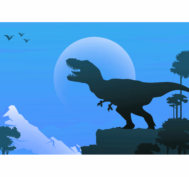 Cortina roller infantil t-rex enojado rugiendo - TenVinilo
