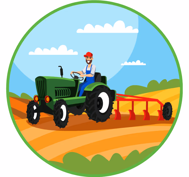 Cortina roller infantil tractor arando - TenVinilo