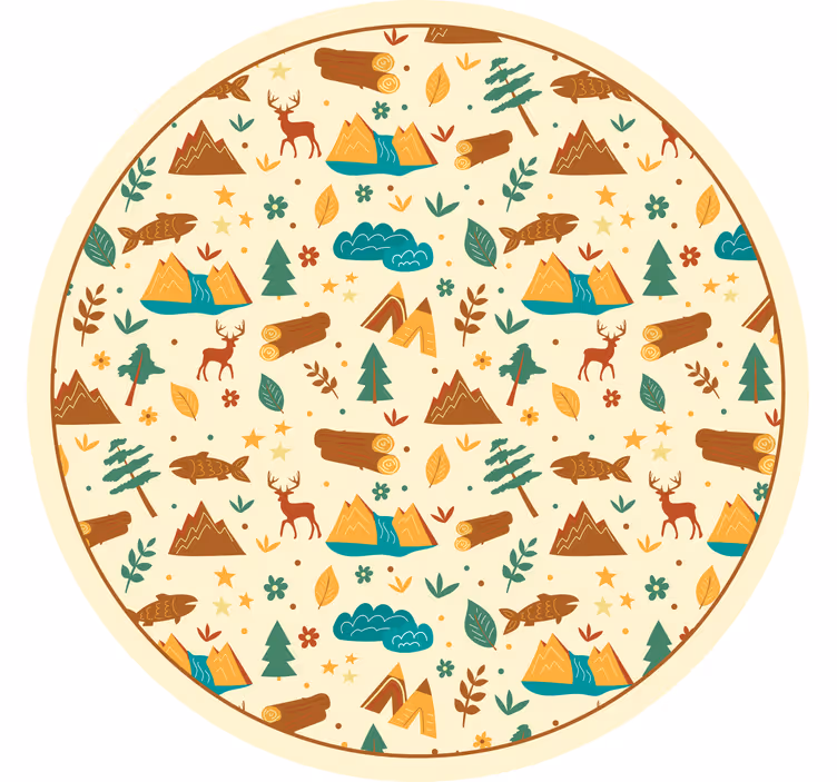 Cortina roller infantil dibujo a mano tiempo de camping - TenVinilo