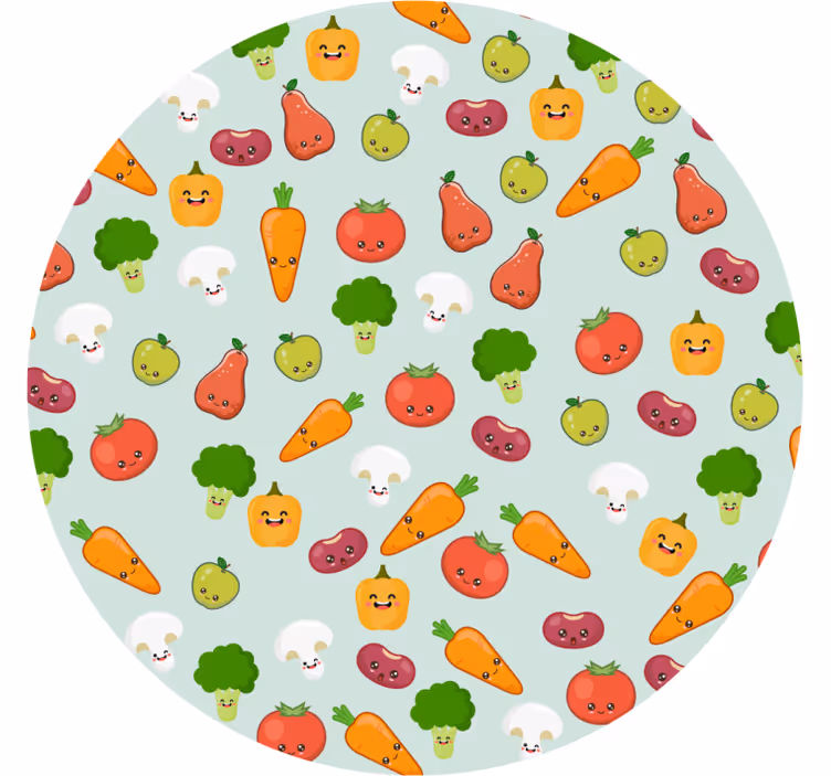 Cortina roller infantil verduras de anime - TenVinilo