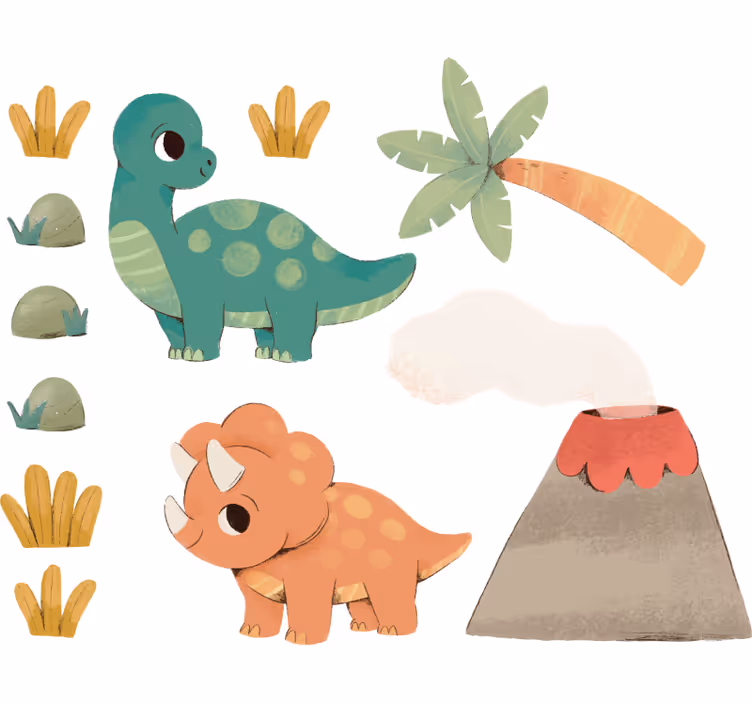 Cortina roller infantil dinosaurios en acuarela - TenVinilo