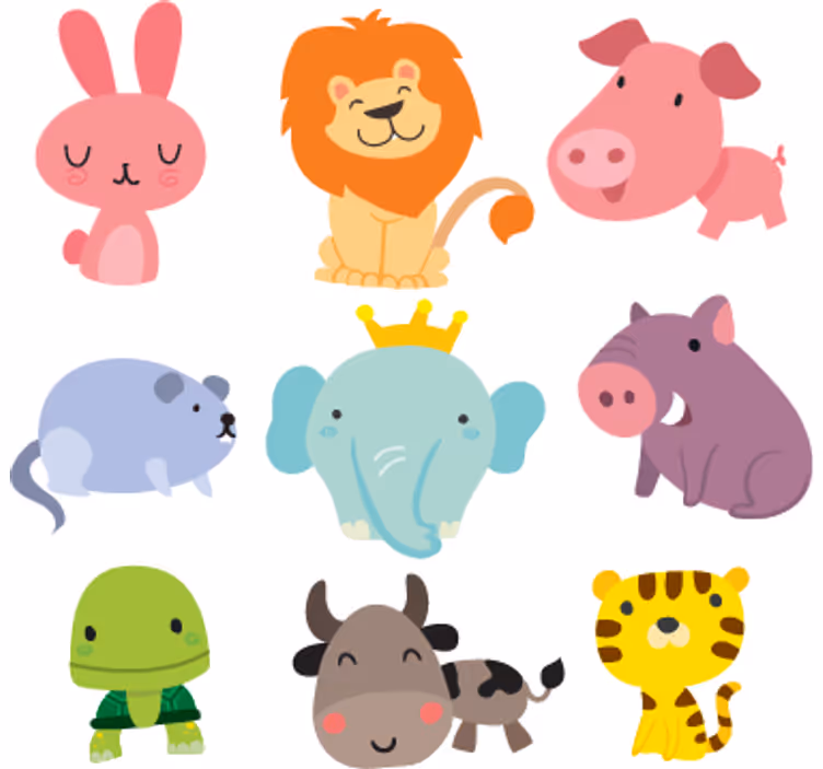 Cortina roller infantil sticker de animales infantiles - TenVinilo