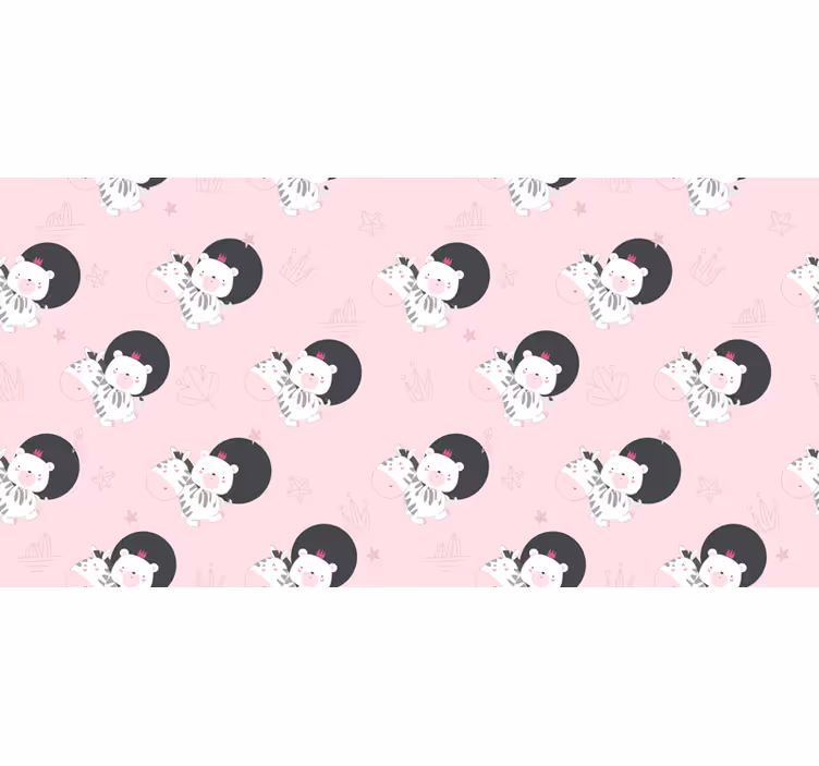 Cortina roller infantil zebra y oso decorativos - TenVinilo