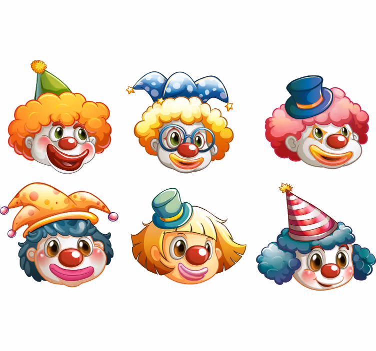 Cortina roller infantil caras de payasos coloridas - TenVinilo