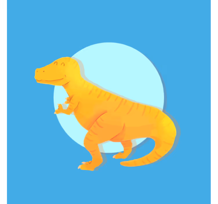 Cortina roller infantil dinosaurio amarillo t-rex - TenVinilo
