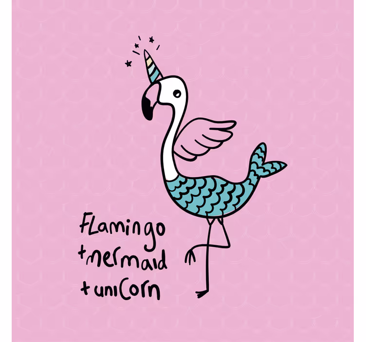 Cortina roller infantil ilustración de flamenco lindo - TenVinilo