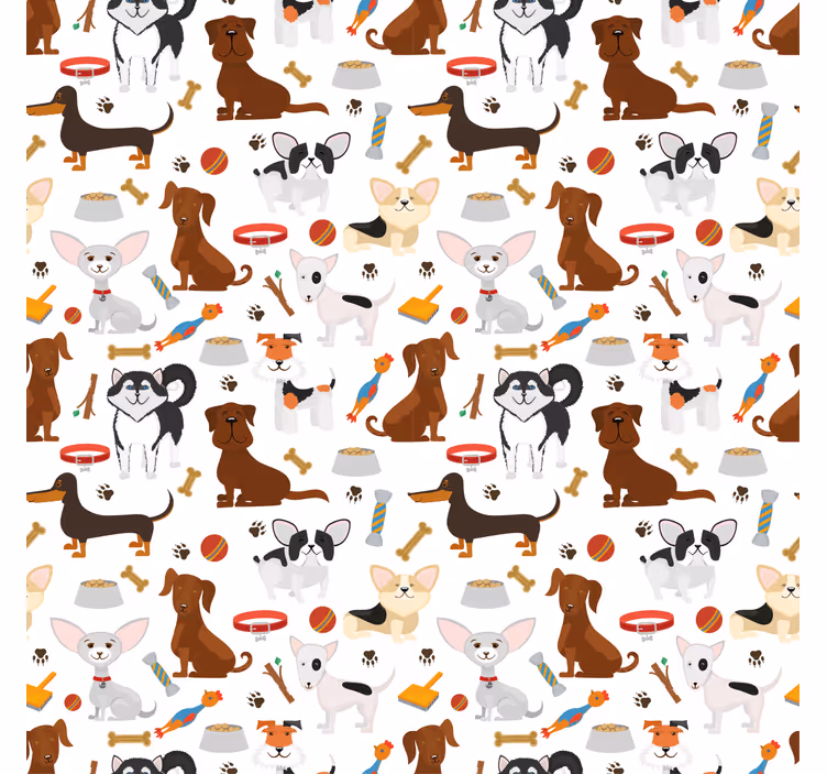 Cortina roller infantil adorables perritos mezclados - TenVinilo