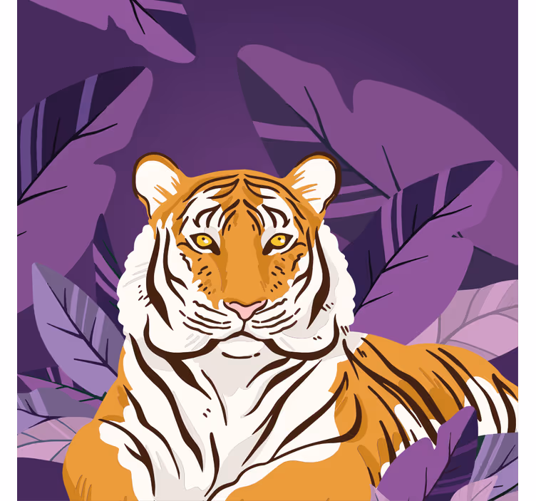 Cortina roller infantil tigre curioso y animales de jungla - TenVinilo