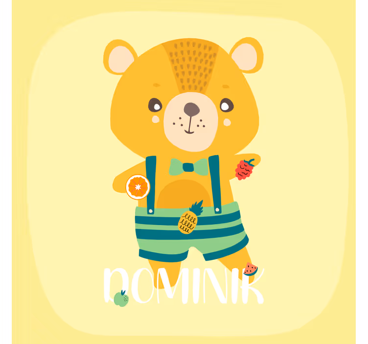 Cortina roller infantil oso de peluche personalizado - TenVinilo