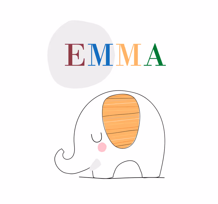 Cortina roller infantil elefante bebé personalizado - TenVinilo