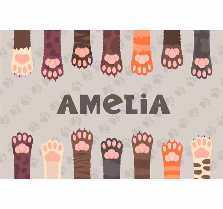 Cortina roller infantil patas de gatos multicolores - TenVinilo