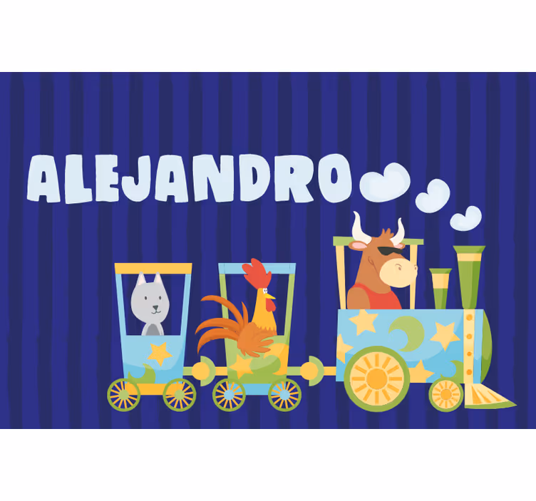 Cortina roller infantil mantel personalizado tren - TenVinilo