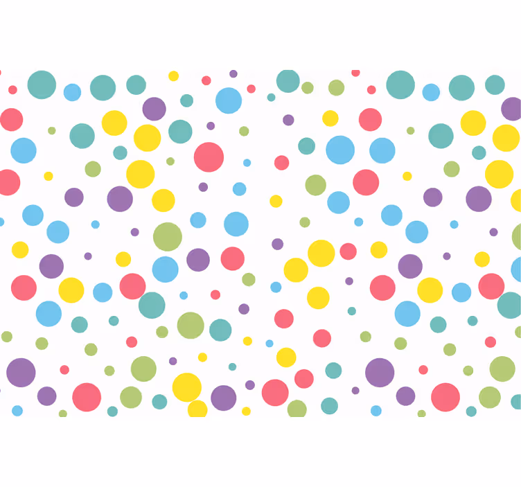 Cortina roller infantil con estampado de lunares colores - TenVinilo
