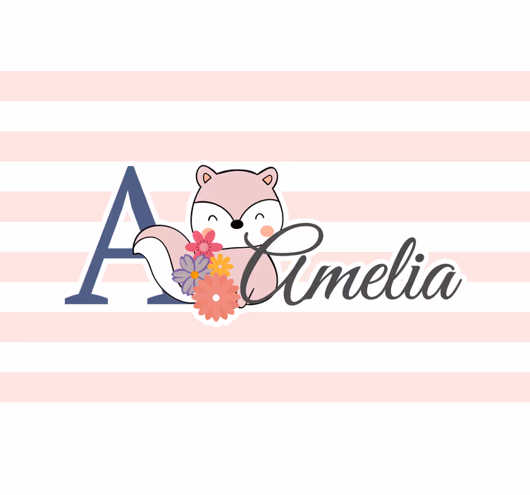 Cortina roller infantil ardilla linda con nombre - TenVinilo